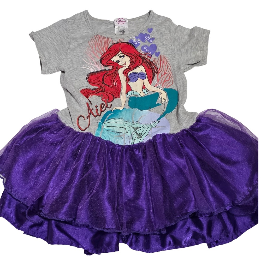 Disney Princess Ariel Little Mermaid‎ Dress Purple Tulle Girls Size 6/6X 2010s